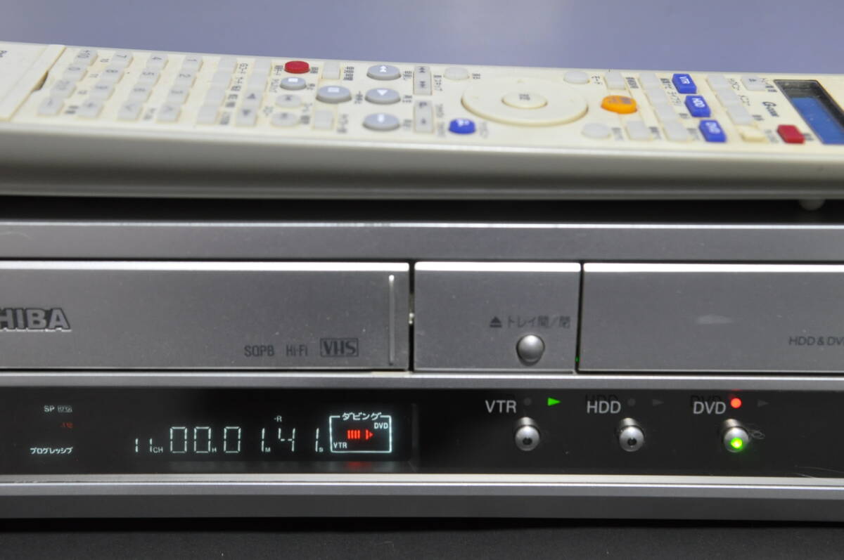 ★美品★東芝 RD-XV34 VHS?DVD?HDD ダビOKビデオデッキ！リモ付 ダビ動作寫真有?