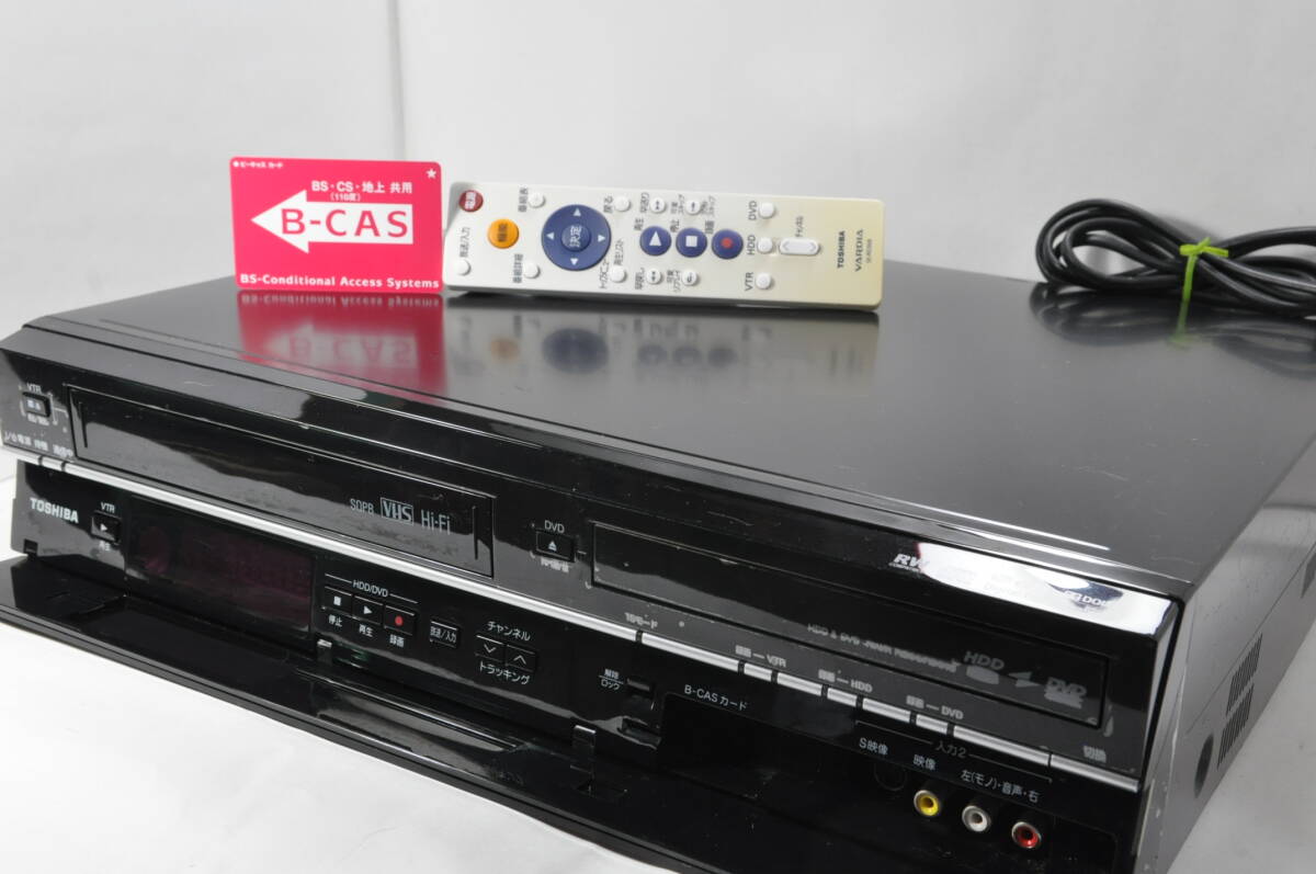 ★レアモデル★地デジ 東芝 D-W255K VHS?DVD?HDD ダビOKビデオデッキ！リモ付 ダビ動作寫真有?