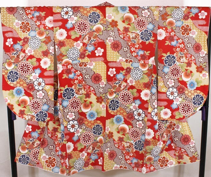 レディース小振袖 袴用 二尺袖着物　単品nkt08