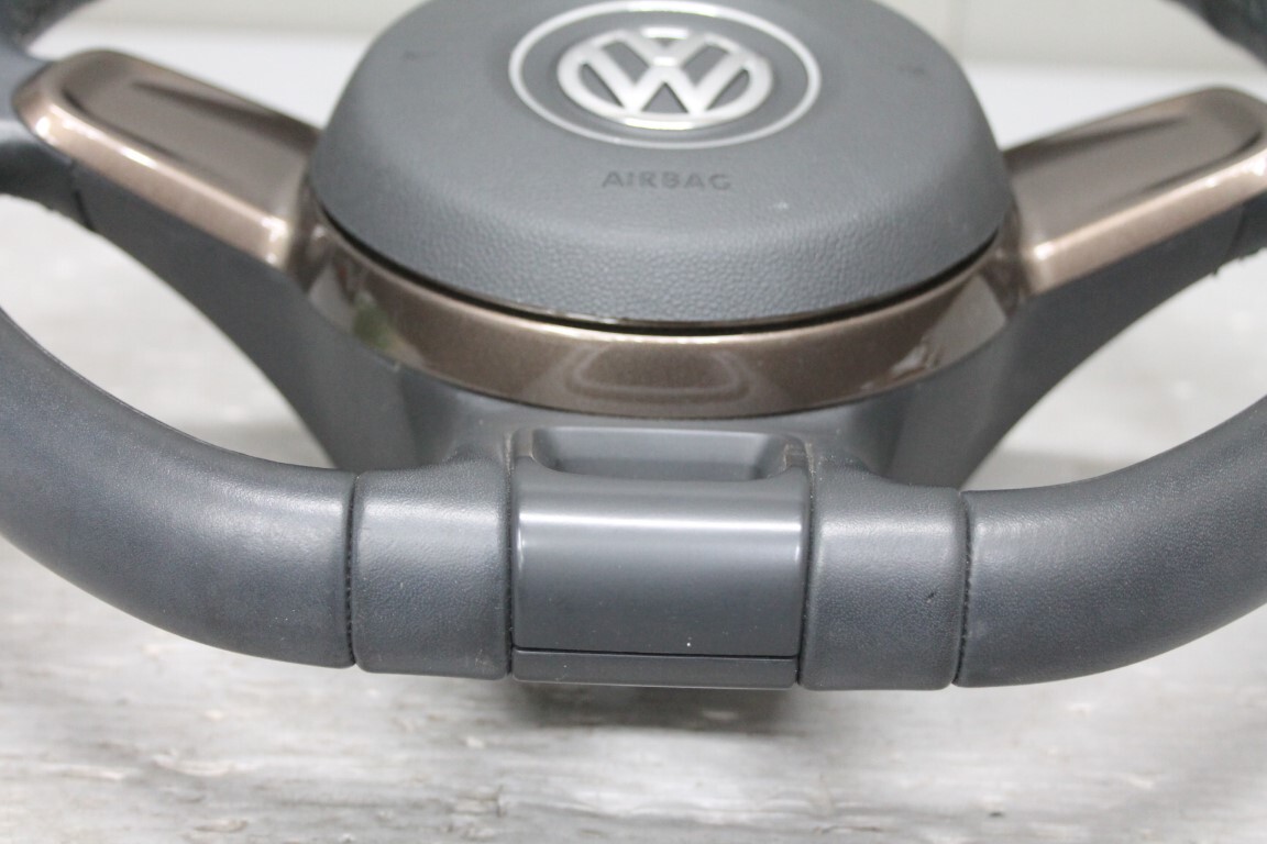 VW ザ ビートル ブロンズ (16C) 純正 破損無 ステアリングホイール レザー 5C0 419 091 5C5 880 201 ホーンパット付 ハンドル p056999_画像3