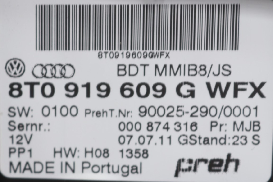 アウディ A4 2.0T アバント (8K 8KCDN) 純正 ナビシフトパネル ナビスイッチ 8T0 919 609 G WFX Audi preh 破損無 p055342_画像9