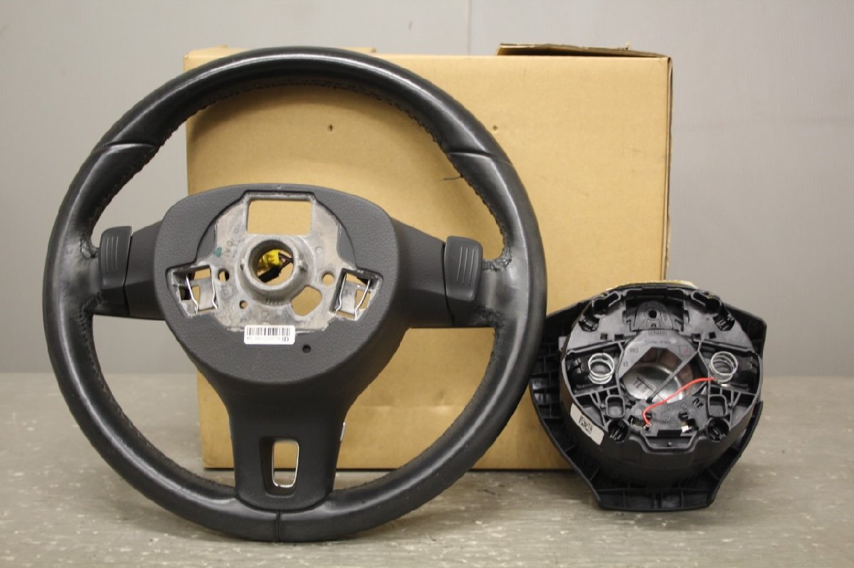 VW シャラン (7N) 純正 ハンドル ステアリングホイール ホーンパット パドルシフト スイッチ付 レザー 7N0 880 201 L 動作保証 p050482_画像10