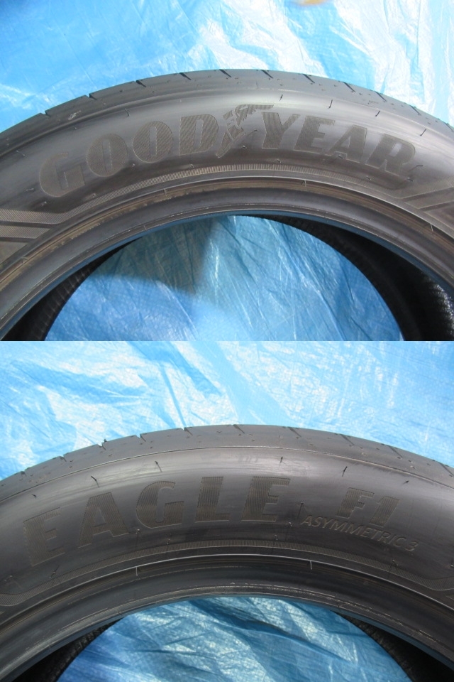 エア漏点検済 極上バリ溝9.5分山！イボ付き GOODYEAR EAGLE F1 ASYMMETRIC3 235/55R19 101Y MGT 2024年製 中古4本セット！Z01591_画像8