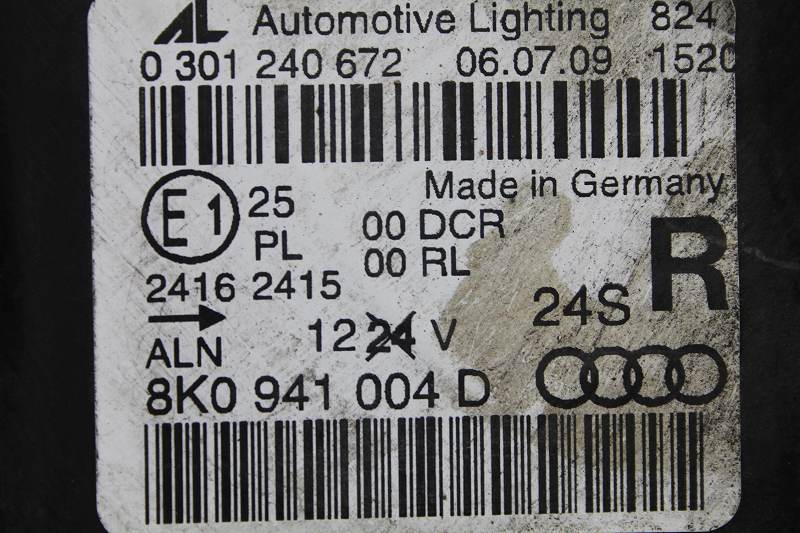 アウディ A4 2.0 TSI クワトロ 右H 後期 (8KCDNF 8K) 右 HID ヘッドライト キセノン バラスト レベライザー 8K0 941 004 D Audi p045938_画像7