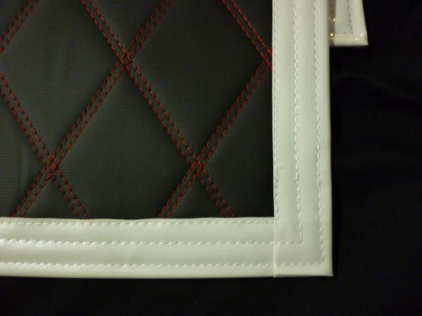 Ｗステッチ泥除け綺羅　赤/白ライン４３０×２５０☆２枚セット_画像3