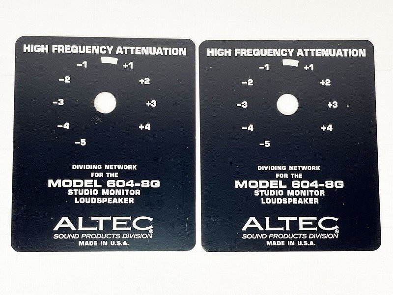 ALTEC 604-8G プレート 2枚 [11013]