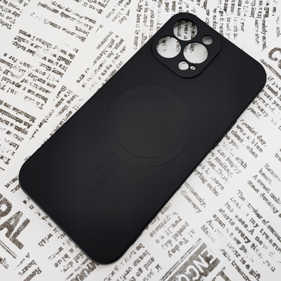iPhone 13ProMax MagSafeシリコンケース [15] ブラック (1)_画像1