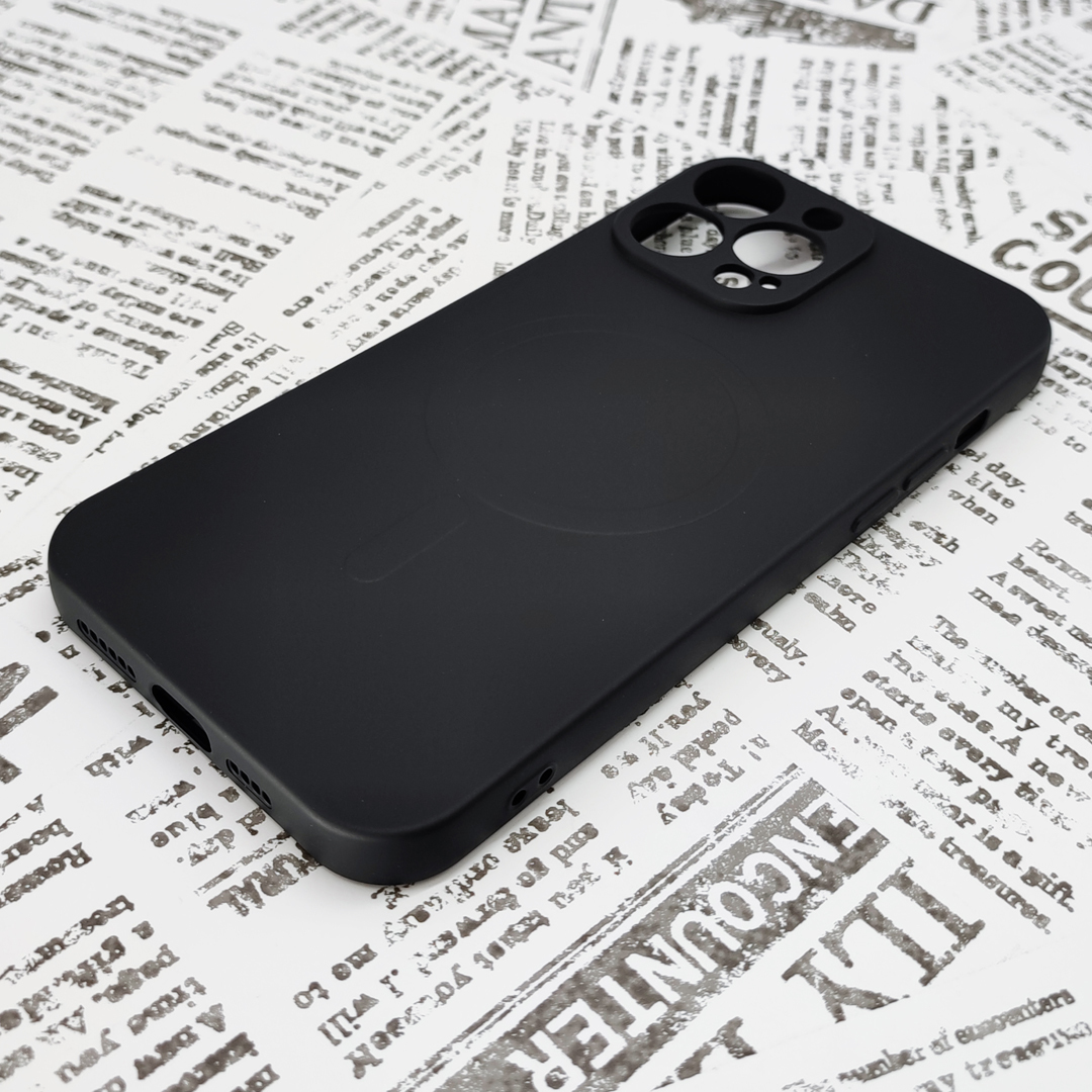 iPhone 13ProMax MagSafeシリコンケース [15] ブラック (1)_画像4
