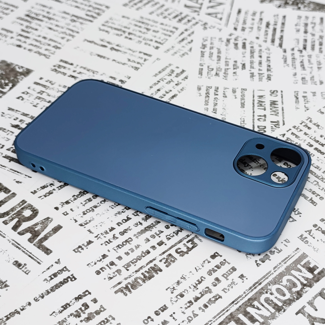 iPhone 13mini ガラス背面シリコンケース [27]ブルー (5)_画像6
