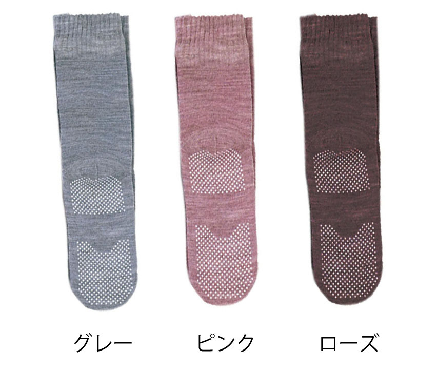 ゴムなしすべり止めソックス 婦人・秋冬用 22-24cm／グレー（神戸生絲） No.3333_画像2