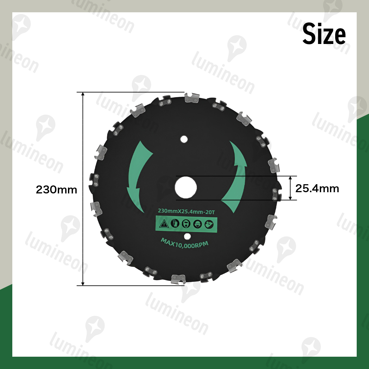 チップソー 230mm 20刃 替え刃 チェンソー 刈払機 雑草取り 器具 電動 草刈り 機 鎌 草刈機 草刈り機の刃 はさみ 高枝切り ばさみ g264b1 2の画像6