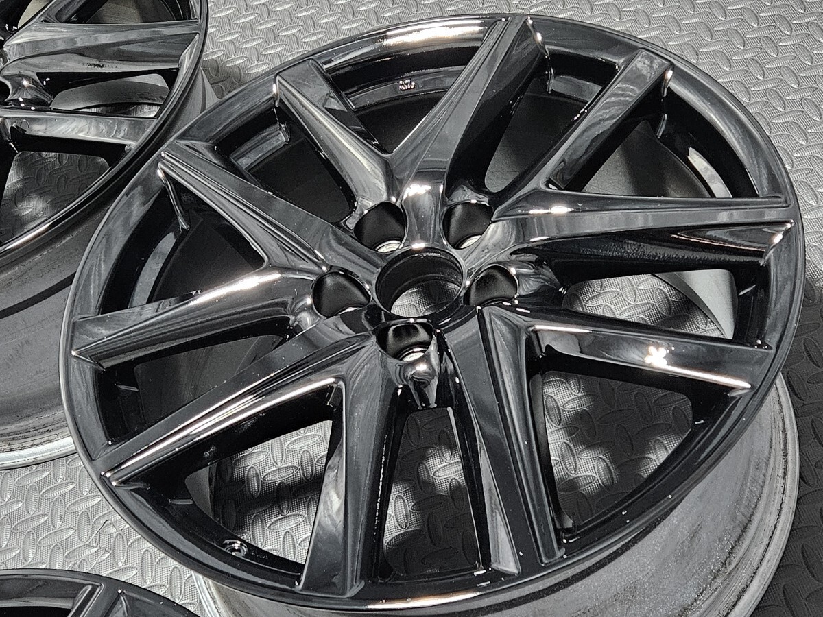 ◆艶ありブラック塗装◆ レクサス GS Fスポーツ 後期 純正 19インチ PCD114.3 8J+45/9J+60 クラウン マークX マジェスタ グロスブラック_画像3