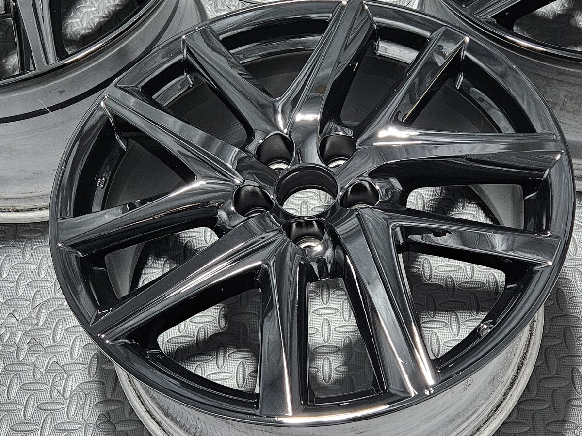 ◆艶ありブラック塗装◆ レクサス GS Fスポーツ 後期 純正 19インチ PCD114.3 8J+45/9J+60 クラウン マークX マジェスタ グロスブラック_画像4