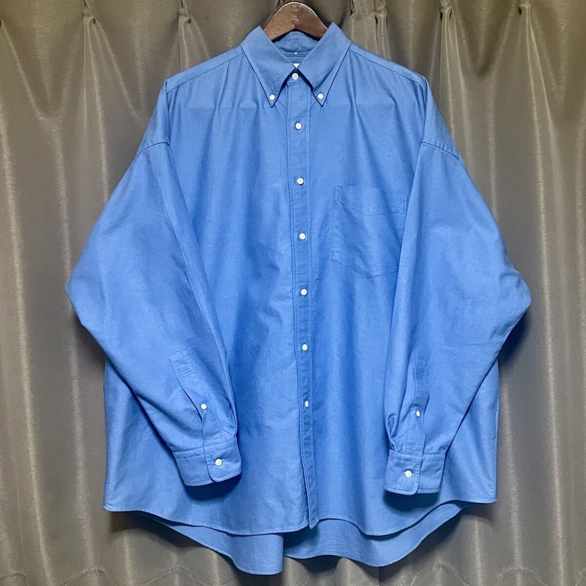 着用回数少 25SS グラフペーパー シャツ オックスフォード Graphpaper Oxford L/S Oversized B.D Shirt GM253-50021B SAX サックス ブルー
