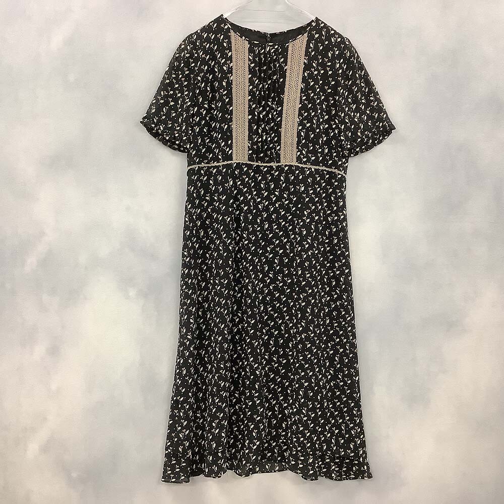 Leilian レリアン ワンピース ひざ丈 ブラック系 9 / 小型便OK [PT17620]_画像1