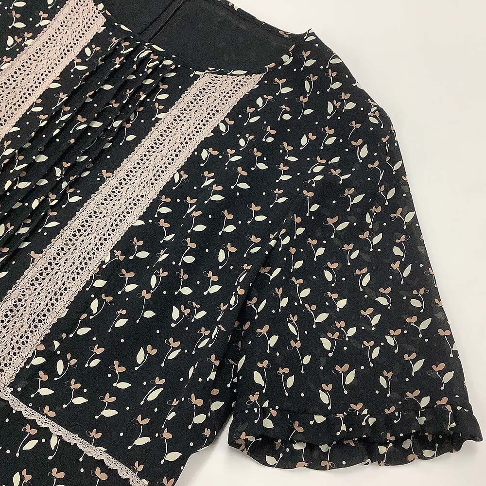 Leilian レリアン ワンピース ひざ丈 ブラック系 9 / 小型便OK [PT17620]_画像4