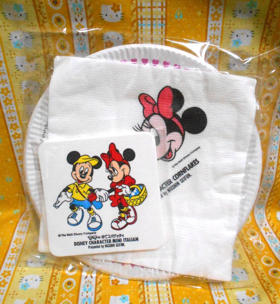 ! Disney новый товар ma*ma-..spageti Novelty пикник комплект бумажный plate & салфетка & Coaster Mickey Mouse & Minnie Mouse 