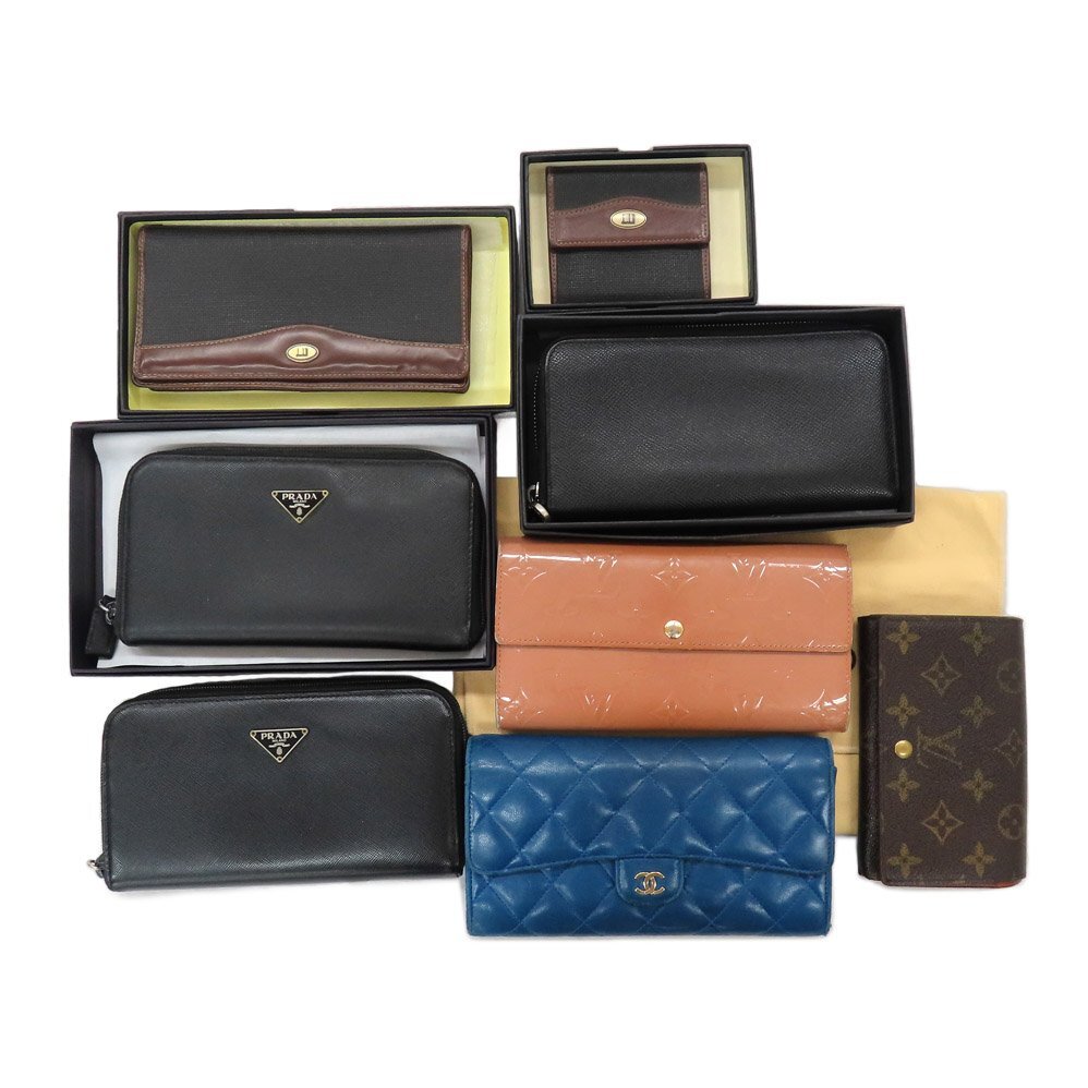 【名古屋】1円～ 財布 8點セット ヴィトン シャネル プラダ ダンヒル他 二つ折り ラウンドファスナー レザー PVC まとめ 男女 N2509-03hi03