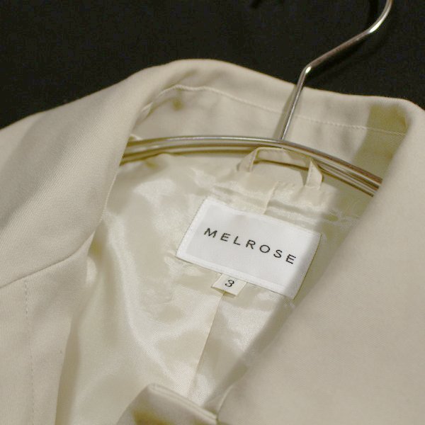 美品 MELROSE メルローズ 綺麗め スーツ生地 コットン ジャケット 3号 L 春 秋 25B09_画像2
