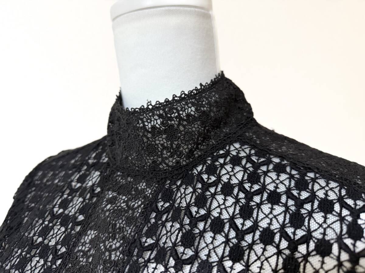 Christian Dior ディオール　総レース　ロングドレス　長袖　ブラック　ワンピース　Aライン　クリスチャンディオール　DIOR