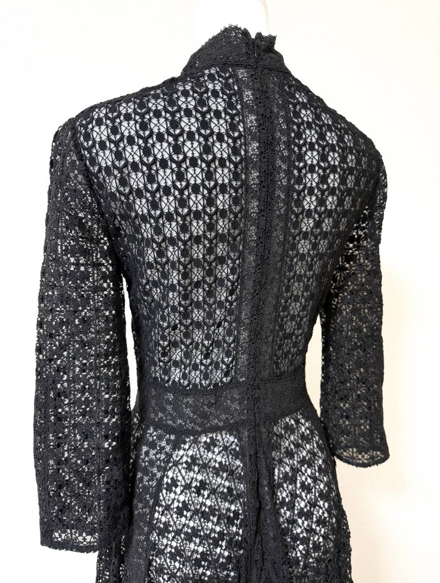 Christian Dior ディオール　総レース　ロングドレス　長袖　ブラック　ワンピース　Aライン　クリスチャンディオール　DIOR