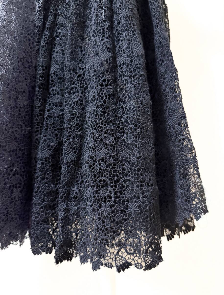 Christian Dior ディオール　総レース　ロングドレス　長袖　ブラック　ワンピース　Aライン　クリスチャンディオール　DIOR