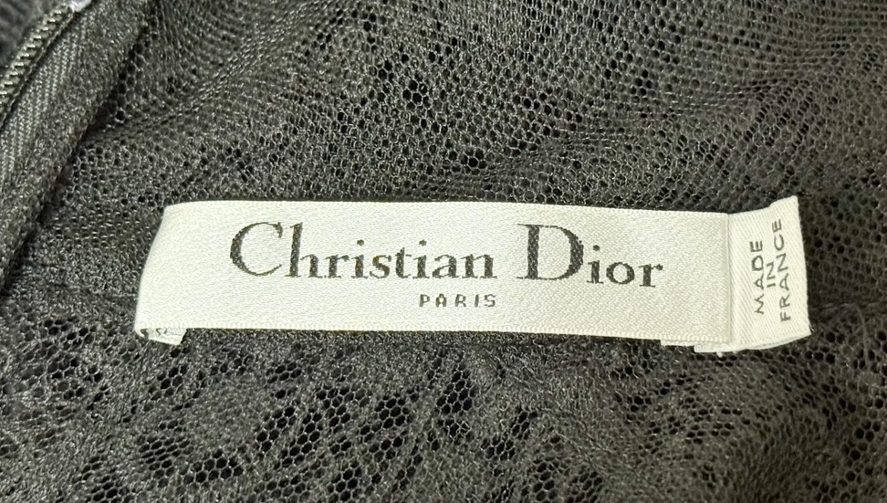 Christian Dior ディオール　総レース　ロングドレス　長袖　ブラック　ワンピース　Aライン　クリスチャンディオール　DIOR