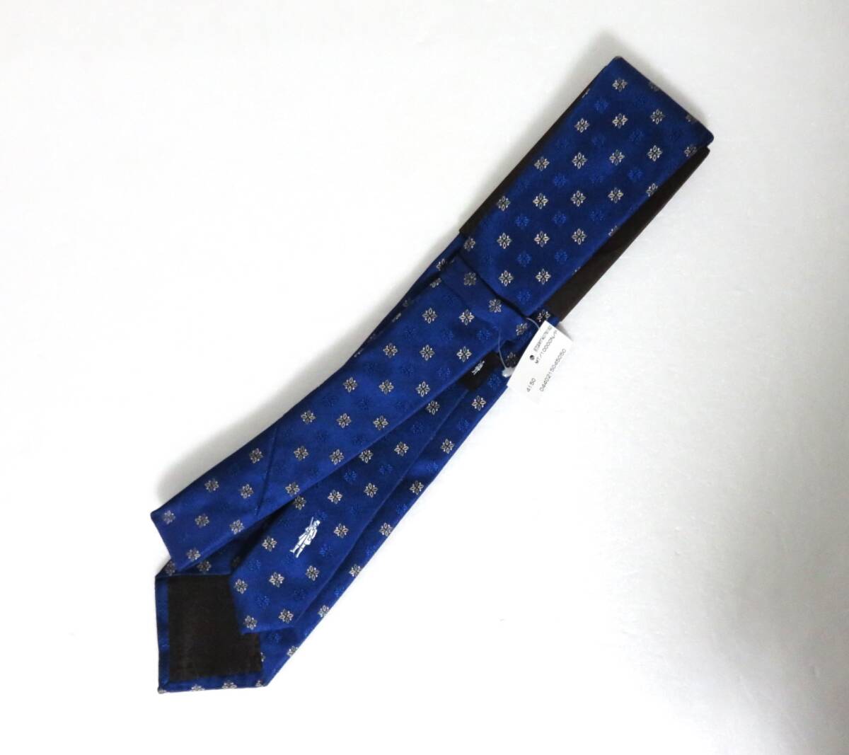 送料無料 新品 MACKINTOSH LONDON ダンディマン ワンポイント 小紋柄 ネクタイ ネイビー シルク 日本製 マッキントッシュ ロンドン_画像3