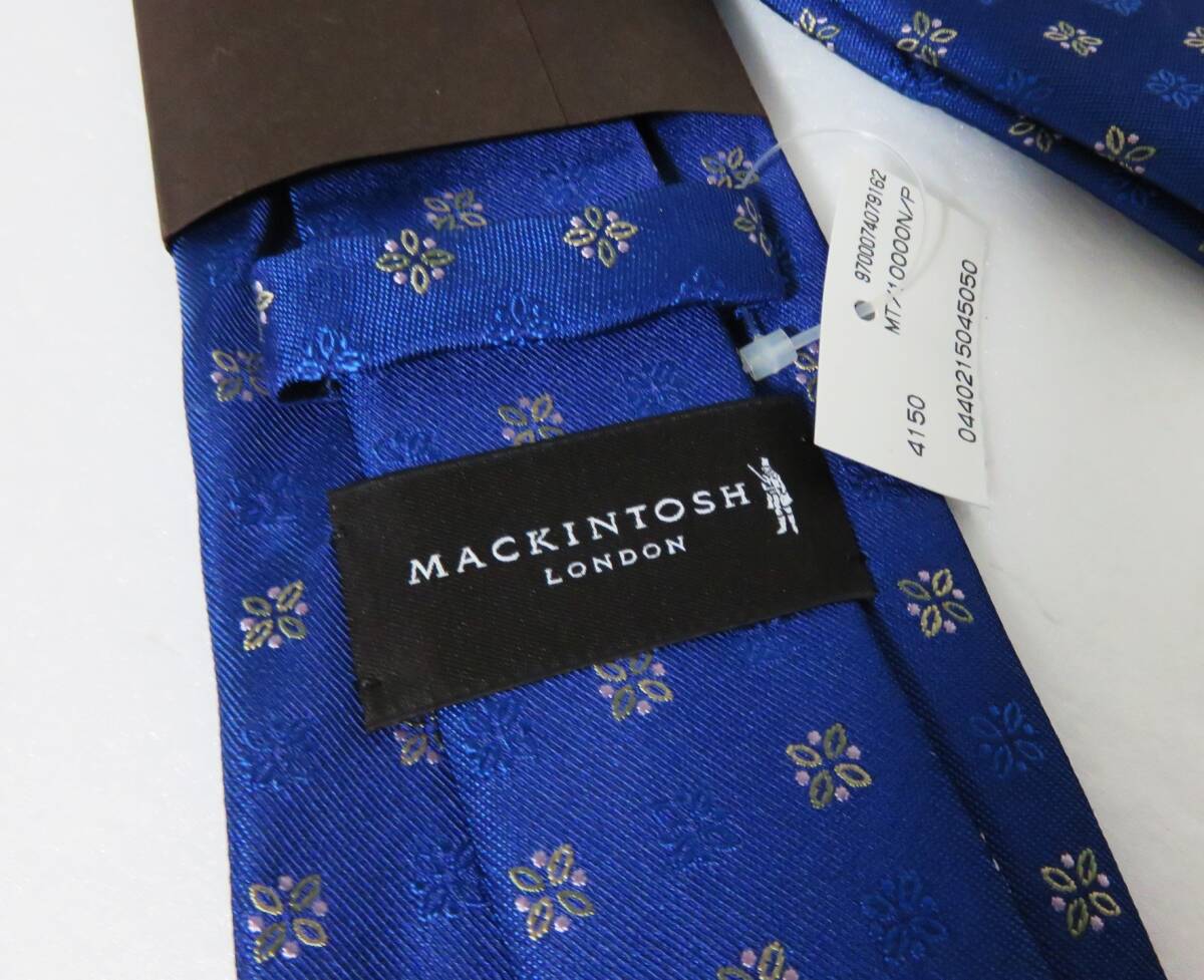 送料無料 新品 MACKINTOSH LONDON ダンディマン ワンポイント 小紋柄 ネクタイ ネイビー シルク 日本製 マッキントッシュ ロンドン_画像6