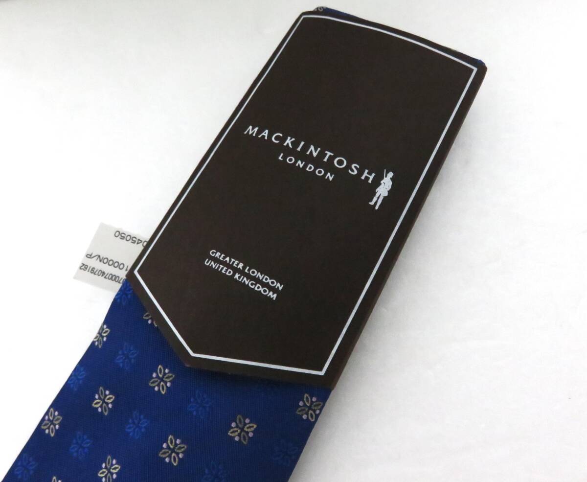 送料無料 新品 MACKINTOSH LONDON ダンディマン ワンポイント 小紋柄 ネクタイ ネイビー シルク 日本製 マッキントッシュ ロンドン_画像2