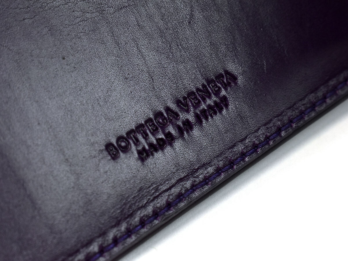 501826◆ BOTTEGA VENETA ボッテガ ヴェネタ 二つ折り財布 ウォレット 札入れ クロコダイル エキゾチックレザー バイオレット パープル/ C