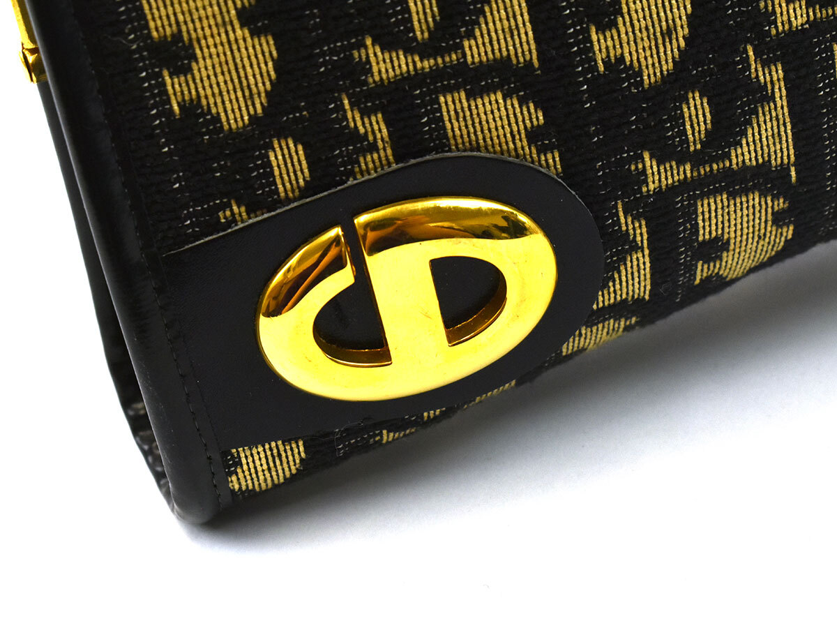 235225◆ Christian Dior ディオール トロッター柄 CDロゴ セカンドバッグ クラッチバッグ キャンバス レザー ベージュ ブラック/ B