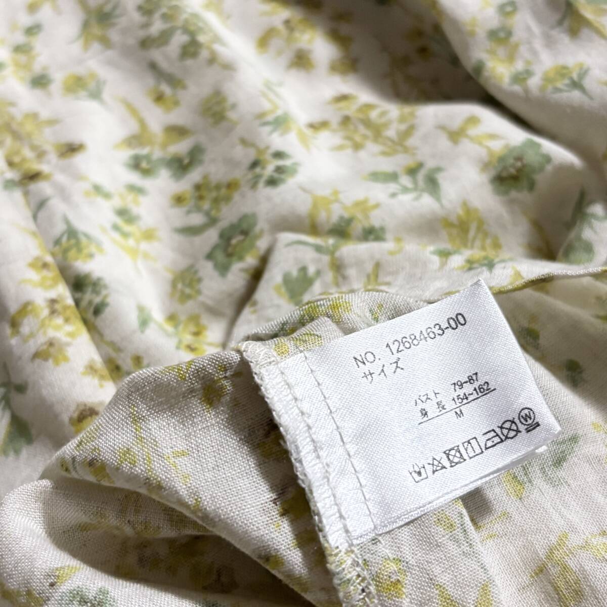 セルフサービス　サイズM　//　麻?リネンミックス　花?フラワー柄　ワンピース?、? bimg=