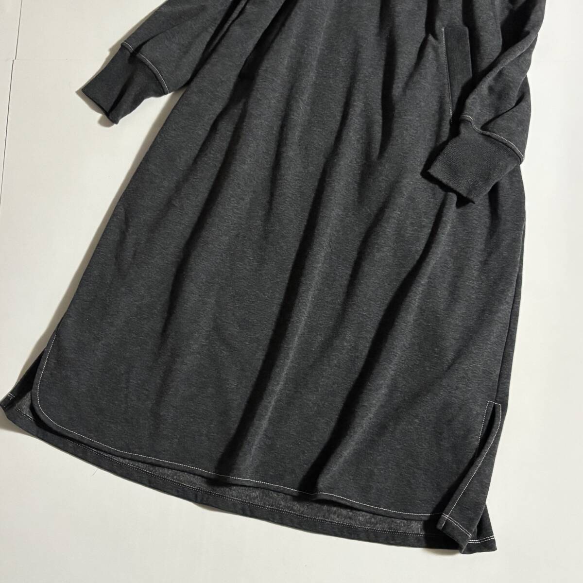 橫浜元町　zelal sports　ゼラール　大きいサイズLL　//　グレー系プレーン　里起毛?フリース　ワンピース?、? bimg=