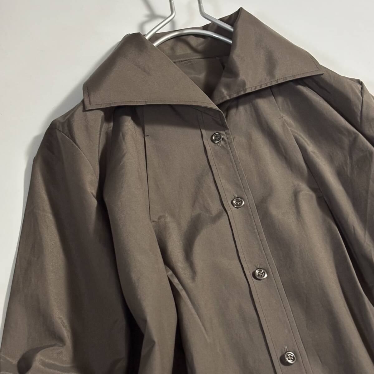 新　Modify　モディファイ　大きいサイズ44　//　ココアブラウン系　ロングブラウス?ワンピース　ソフトコート　①