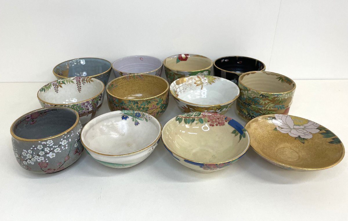 【中古品】桑野睦子 茶器 12點(diǎn)セット まとめ売り 桑野むつ子 茶碗 食器 京焼 茶道具 gt9-77