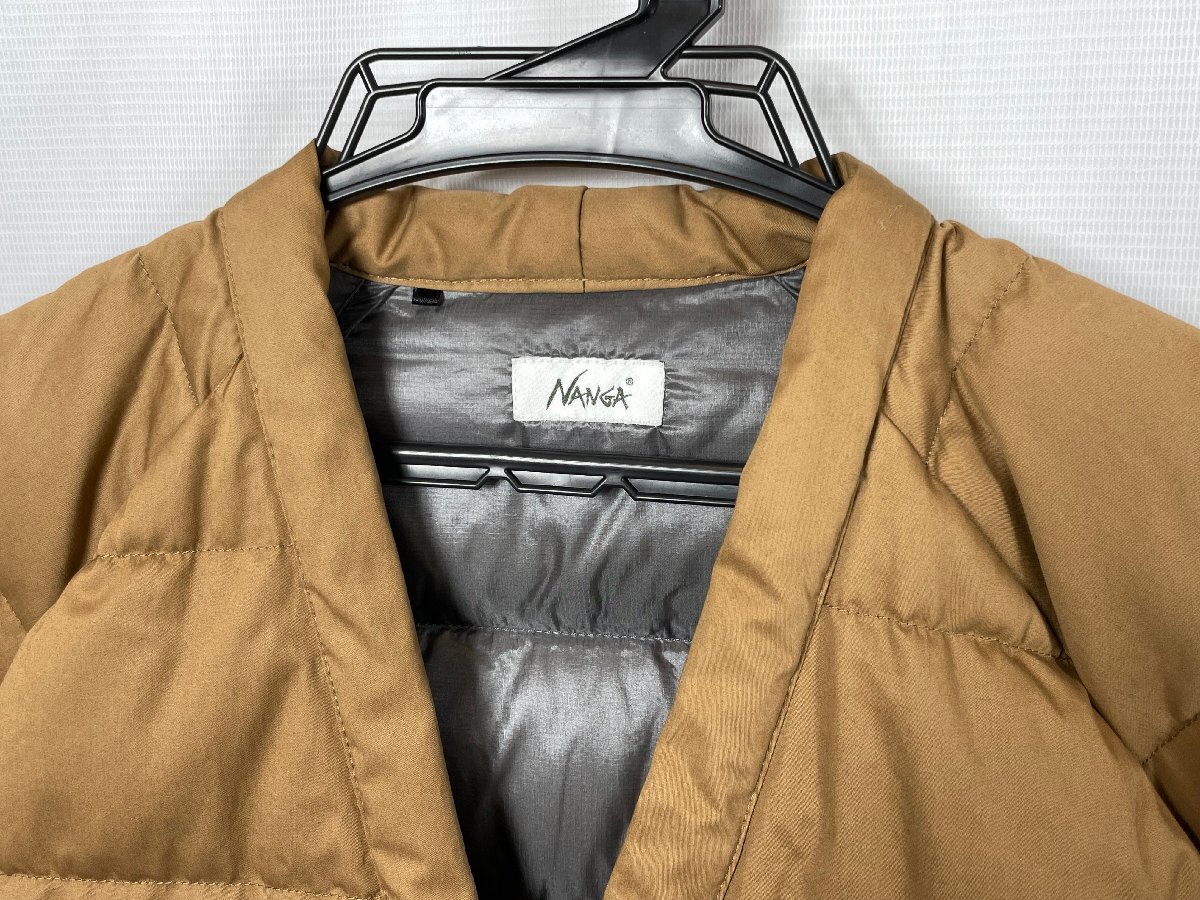 NANGA ナンガ COTTON PEACH DOWN HANTEN COYOTE コットンピーチダウン ブラウン系 カーキ系 メンズ ジャケット ☆良品☆[65-0429-E1]_画像2