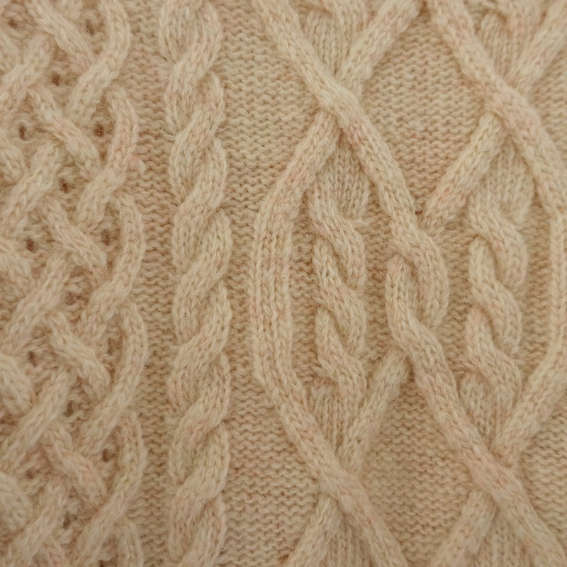 サマンサモスモス Samansa Mos2 *35th anniversary ウール混アラン模様編みタッカー*Fベスト(33-2508-378)【01I52】_画像6