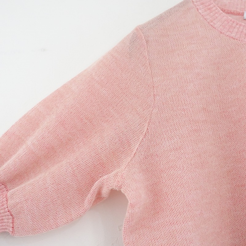 【定価1.9萬】スローン SLOANE *クルーネックニットプルオーバー*1トップス麻混ピンク半袖(1-2508-537)【31I52】