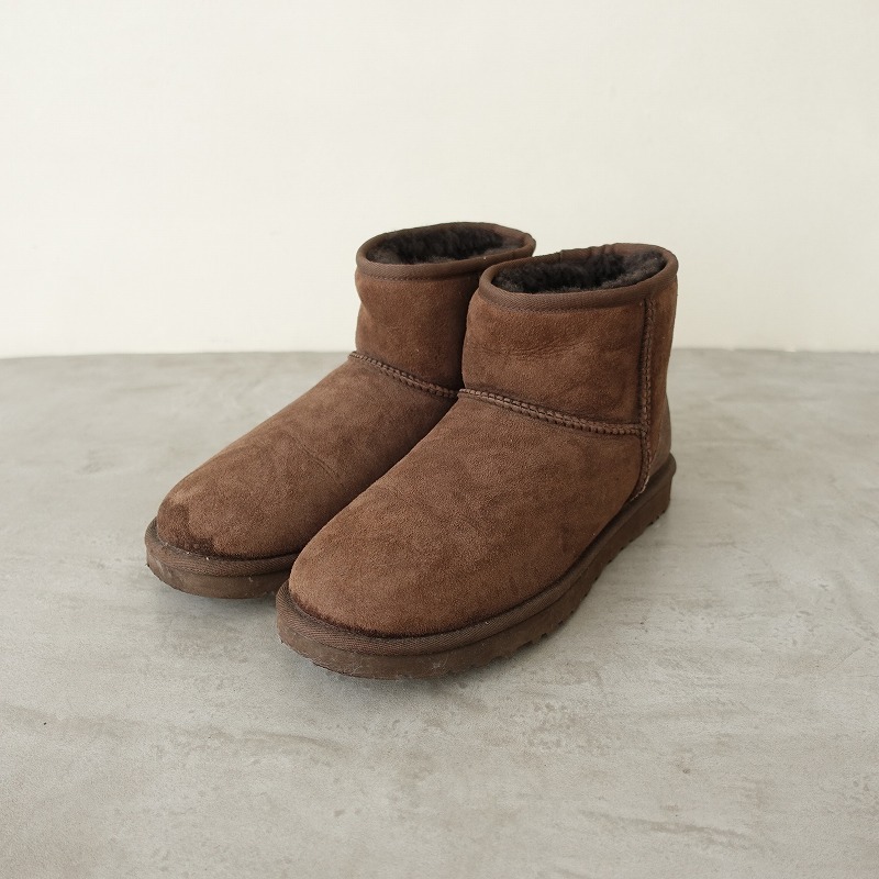 アグ UGG *ムートンブーツ USA8/UK6.5/EU39/JPN25/24*ショートスエードダークブラウン0825(sh10-2508-116)【51I52】_画像1