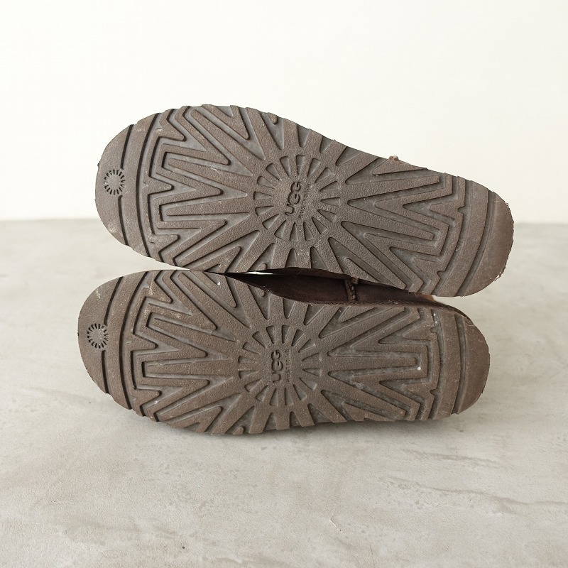 アグ UGG *ムートンブーツ USA8/UK6.5/EU39/JPN25/24*ショートスエードダークブラウン0825(sh10-2508-116)【51I52】_画像5