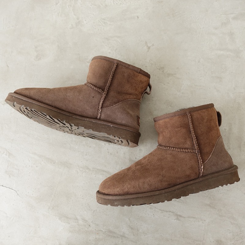 アグ UGG *ムートンブーツ USA8/UK6.5/EU39/JPN25/24*ショートスエードダークブラウン0825(sh10-2508-116)【51I52】_画像6