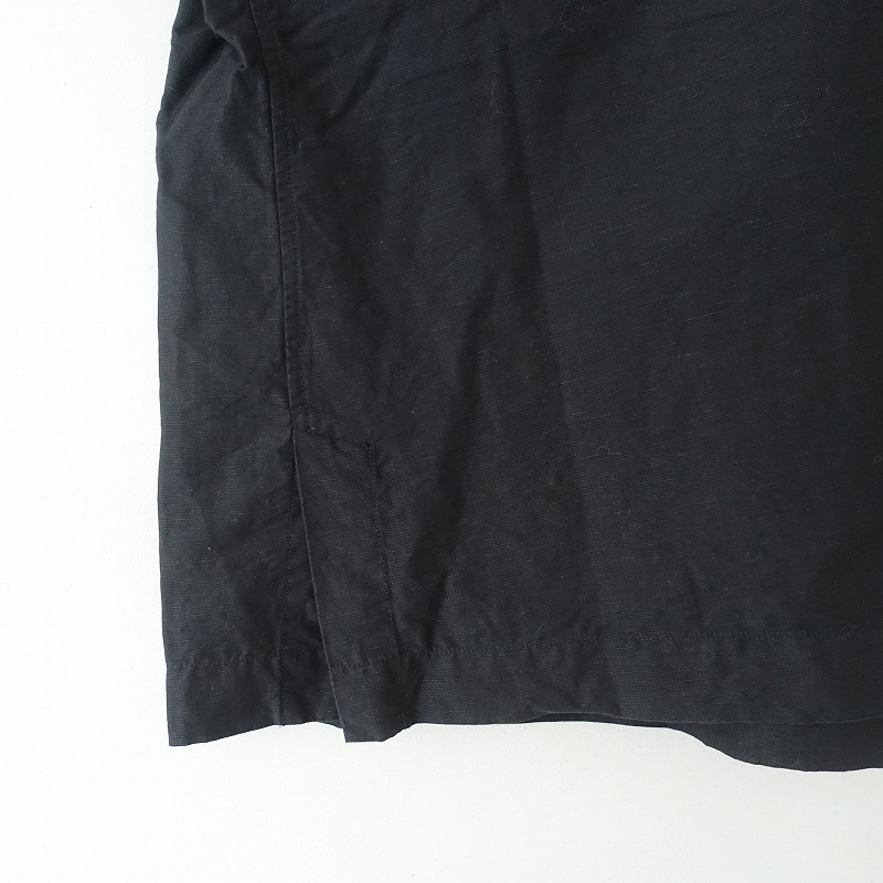 ダントン DANTON *コットンリネンフレンチスリーブシャツ*38ブラウス黒ブラックトップスワイド(1-2508-433)【12I52】