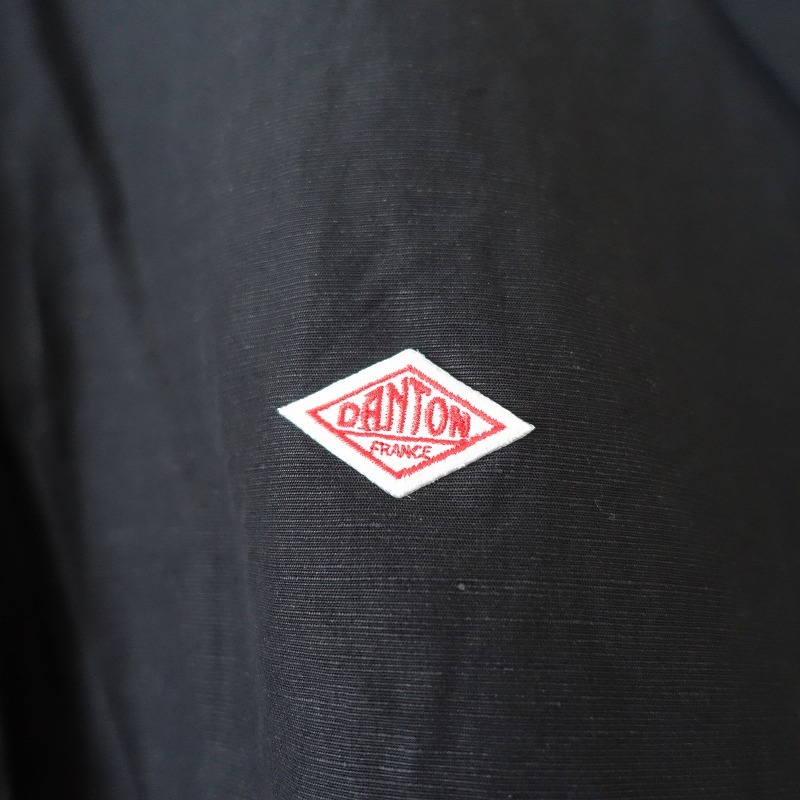 ダントン DANTON *コットンリネンフレンチスリーブシャツ*38ブラウス黒ブラックトップスワイド(1-2508-433)【12I52】