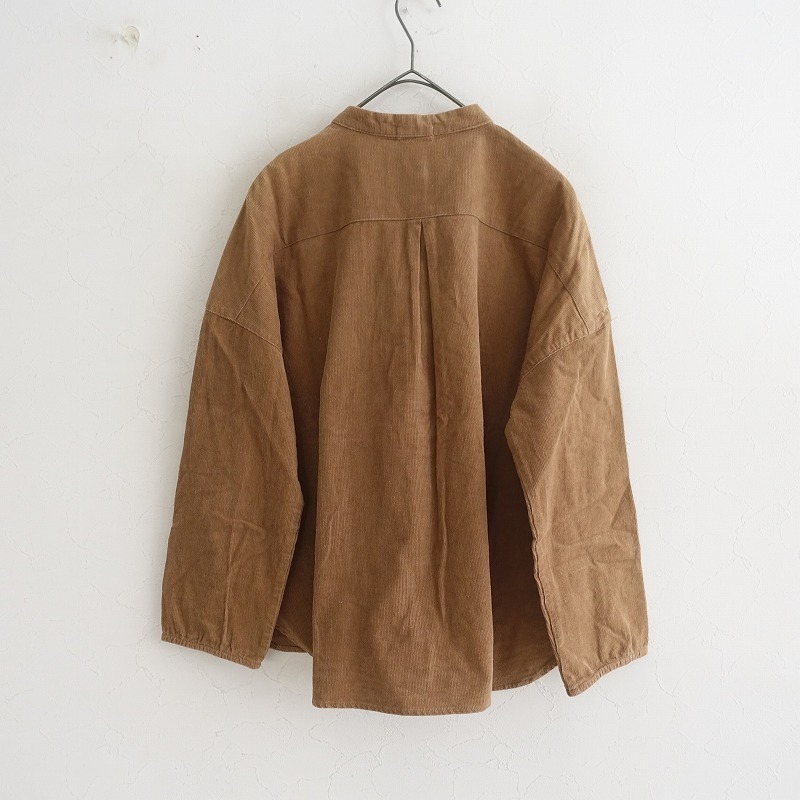 ディージーワイ Dgy*コーデュロイバンドカラーシャツジャケット*Ｍブラウンゆったり羽織ドロップショルダー(2-2508-641)【42I52】_画像2