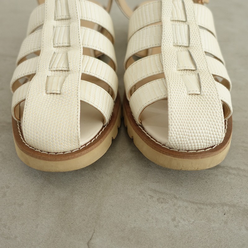 【定価2.2万】卑弥呼 HIMIKO *グルカサンダル 23.5/23.5*リザード型押しレザー皮革0925(sh10-2509-9)【62I52】_画像3