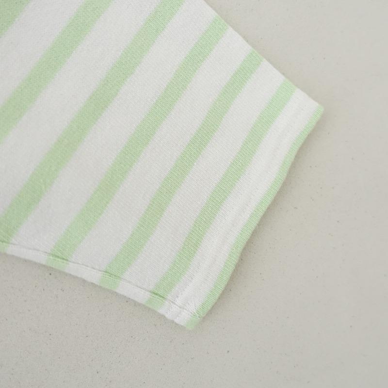 セントジェームス SAINT JAMES*ボーダーバスクシャツ*M綿ウェッソンミント×ホワイトボートネックカットソー(2-2509-200)【92I52】_画像4