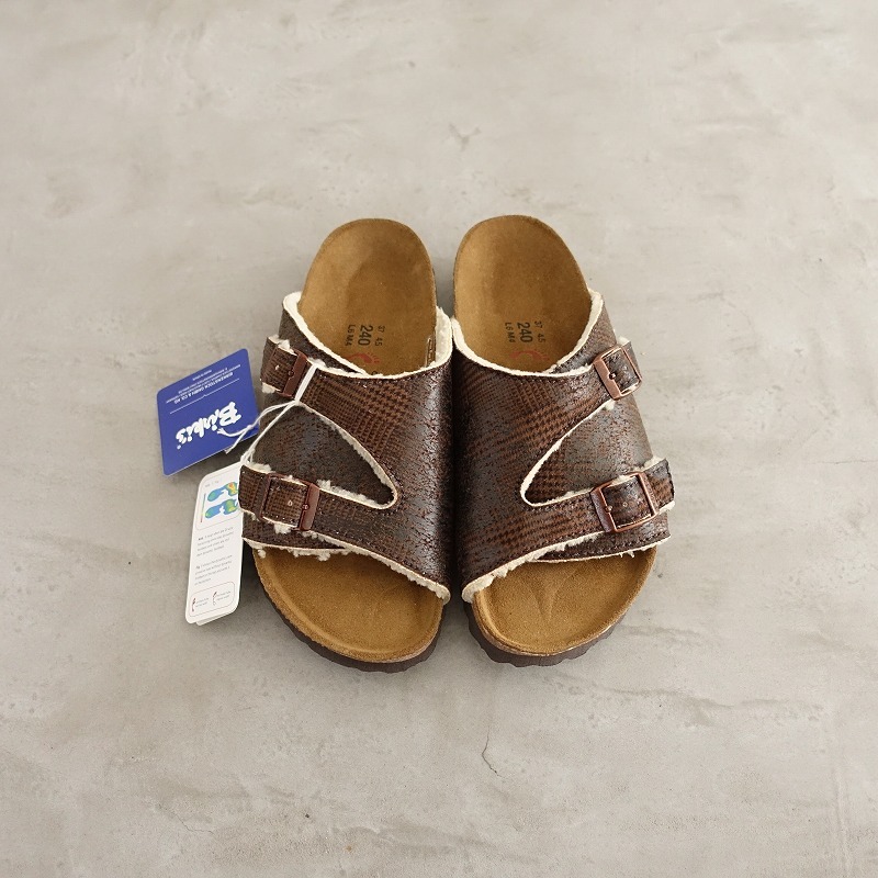 【未使用】ビルケンシュトック BIRKENSTOCK *Zurich サンダル 37/240/L6/M4/24*グレンチェックブラウン0925(sh10-2509-32)【03I52】_画像2