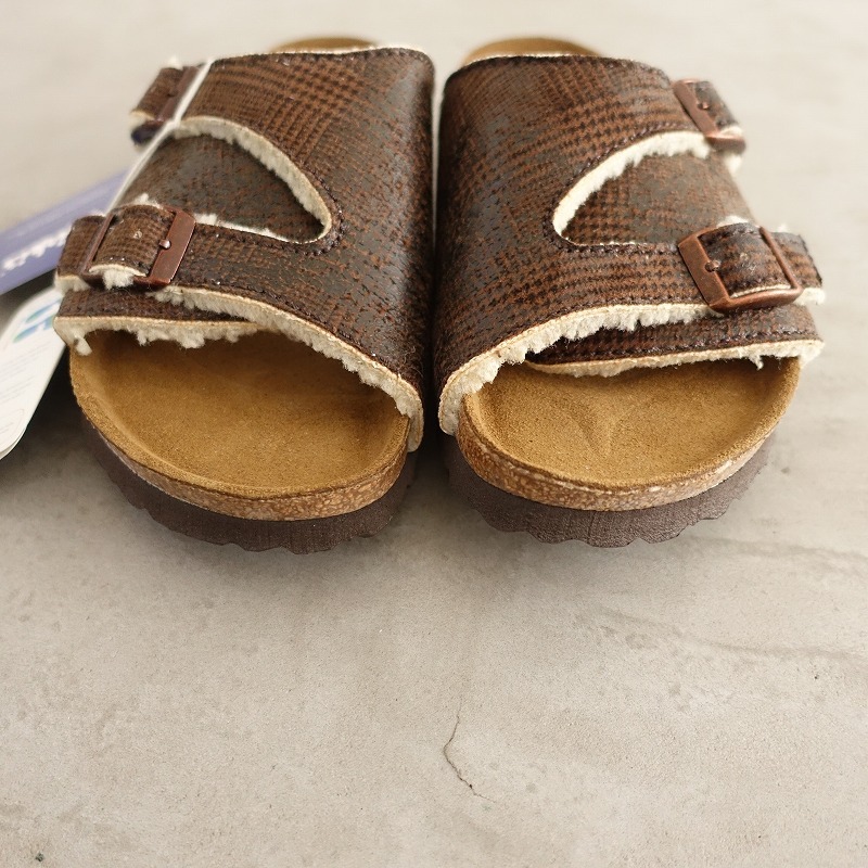 【未使用】ビルケンシュトック BIRKENSTOCK *Zurich サンダル 37/240/L6/M4/24*グレンチェックブラウン0925(sh10-2509-32)【03I52】_画像3