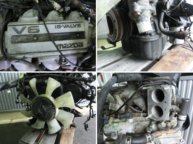 特価sale☆ マツダ ルーチェ ロイヤルクラシック・HCFS S61年・エンジン・インマニ ハーネス ファンカップリング・JF 4AT ターボ V6_画像2